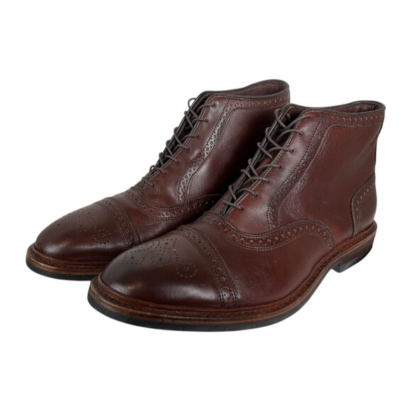 Allen Edmunds Hamilton Cap-Toe Brogue Design Weatherproof Oxford Boot 11D Brown - Picture 1 of 14